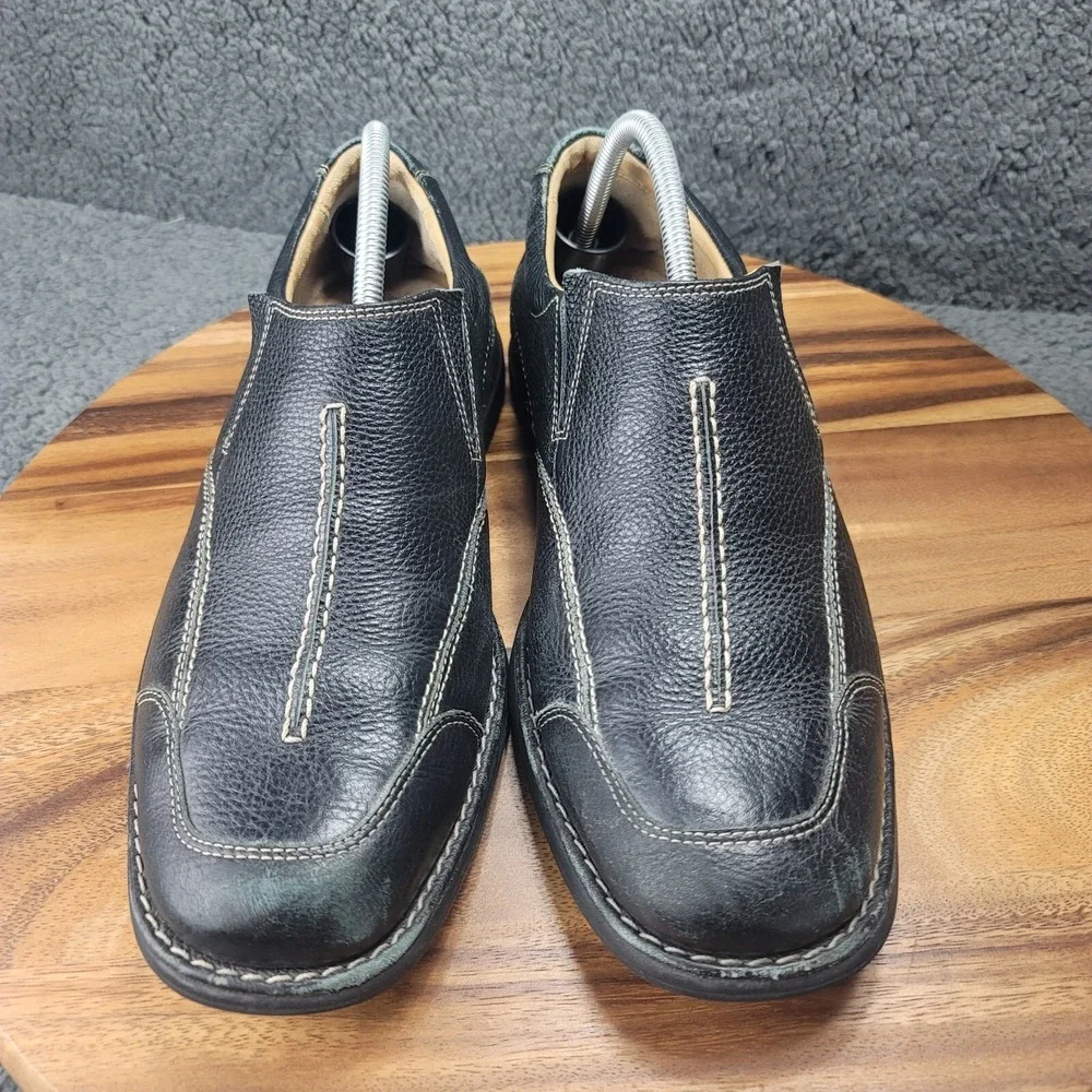 Johnston & Murphy Loafers Black‎ Leather Mens Size 10.5 M Sheepskin Shoes